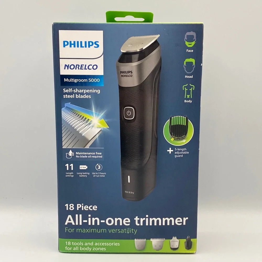 Philips Norelco Multigroom Series 5000 Trimmer 18 Piece Groom Kit MG5910/49‎ NEW